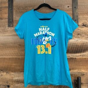 EUC -  Run Disney - 2018 Half Marathon Short Sleeve Tee - Teal - Extra Large
